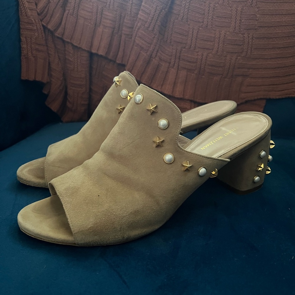 Stuart Weitzman Star & Pearl Mules